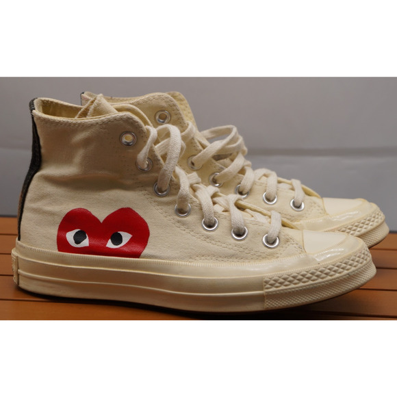Converse Chuck Taylor Hi x CDG Comme Des Garcons PLAY White 150205C Shoes Sz 6 - Picture 1 of 10